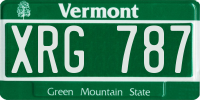 VT license plate XRG787