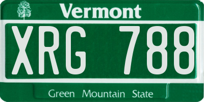 VT license plate XRG788