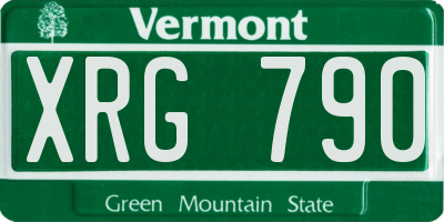 VT license plate XRG790