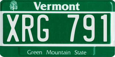 VT license plate XRG791