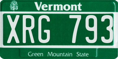 VT license plate XRG793