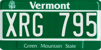 VT license plate XRG795