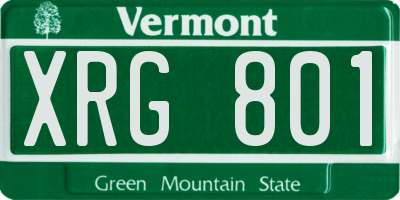 VT license plate XRG801