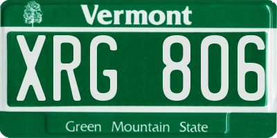 VT license plate XRG806