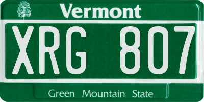 VT license plate XRG807