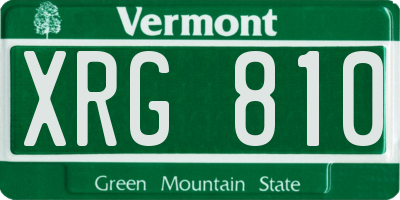 VT license plate XRG810