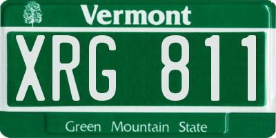 VT license plate XRG811