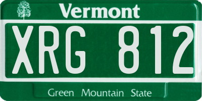 VT license plate XRG812
