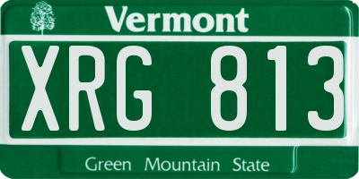 VT license plate XRG813