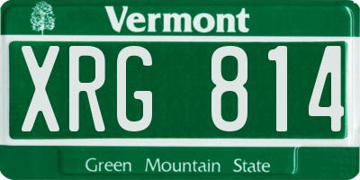 VT license plate XRG814