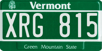 VT license plate XRG815