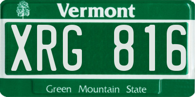 VT license plate XRG816