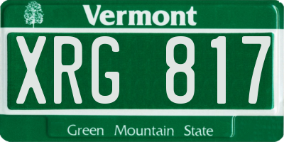 VT license plate XRG817