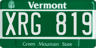 VT license plate XRG819