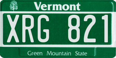 VT license plate XRG821