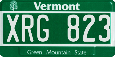 VT license plate XRG823