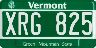 VT license plate XRG825