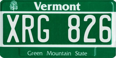 VT license plate XRG826
