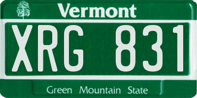 VT license plate XRG831