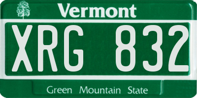 VT license plate XRG832