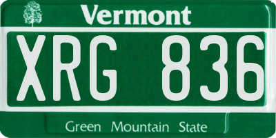 VT license plate XRG836