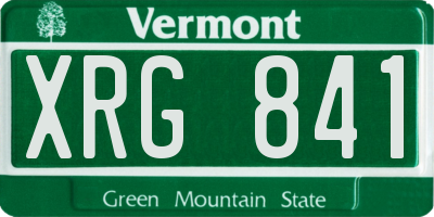 VT license plate XRG841