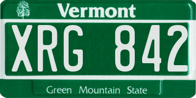 VT license plate XRG842