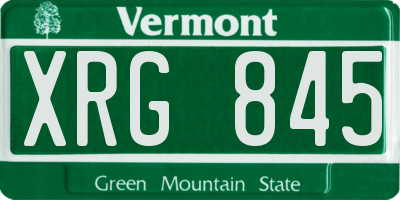 VT license plate XRG845