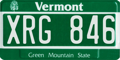 VT license plate XRG846
