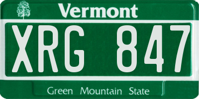 VT license plate XRG847
