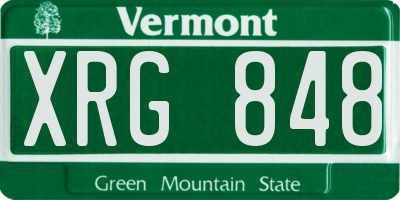 VT license plate XRG848
