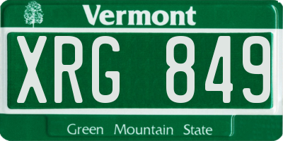 VT license plate XRG849