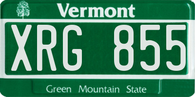 VT license plate XRG855
