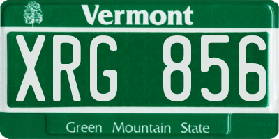 VT license plate XRG856