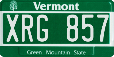 VT license plate XRG857