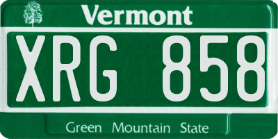 VT license plate XRG858
