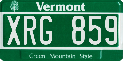 VT license plate XRG859