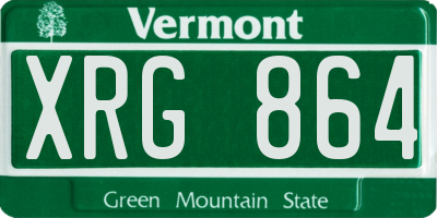 VT license plate XRG864