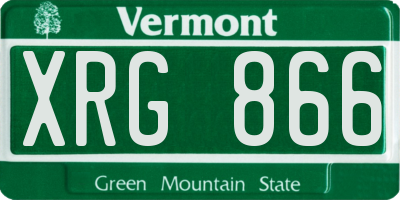VT license plate XRG866
