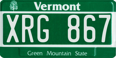 VT license plate XRG867