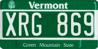 VT license plate XRG869