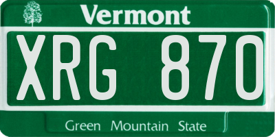 VT license plate XRG870
