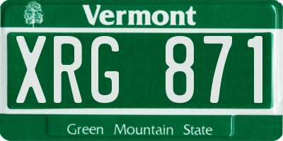 VT license plate XRG871