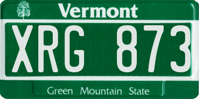 VT license plate XRG873