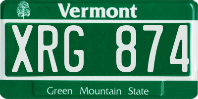 VT license plate XRG874