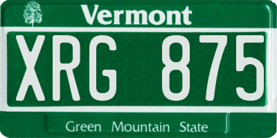 VT license plate XRG875
