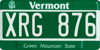 VT license plate XRG876