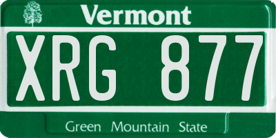 VT license plate XRG877