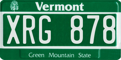 VT license plate XRG878