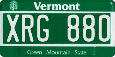 VT license plate XRG880